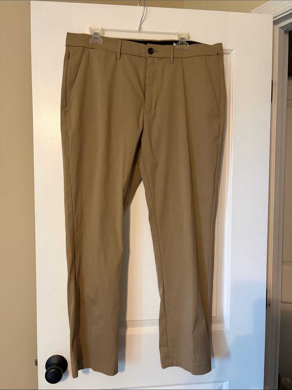 Goodfellow & Co Tan Flat-Front Tech Chinos